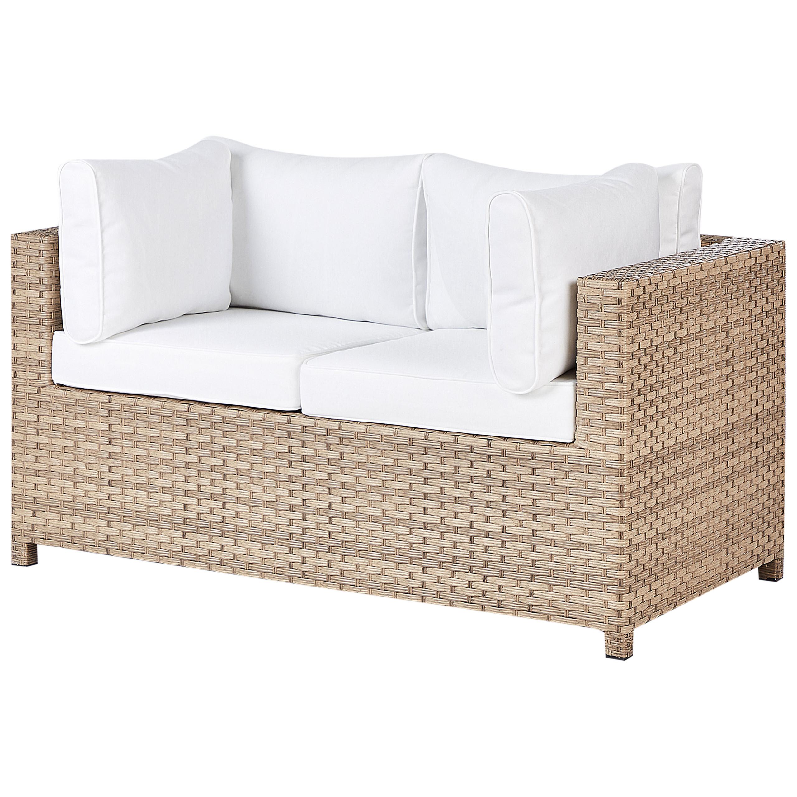 Beliani - Set de jardin, 4 Personnes Polyrotin Blanc cassé MILANO - Beliani - Image 5