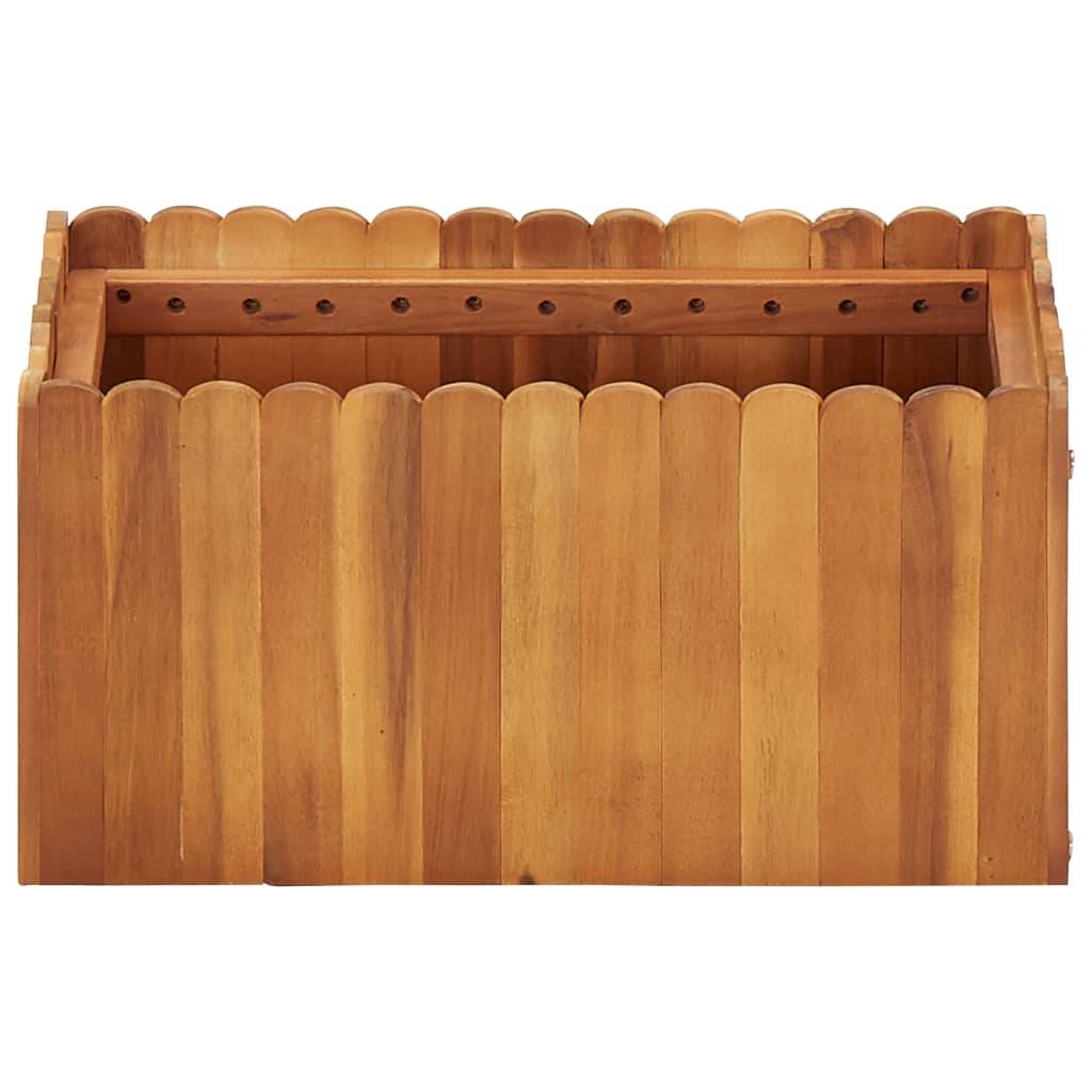 Helloshop26 - Jardinière lit surélevé plantes fleurs jardin 50 x 30 x 25 cm bois massif d'acacia - Image 2