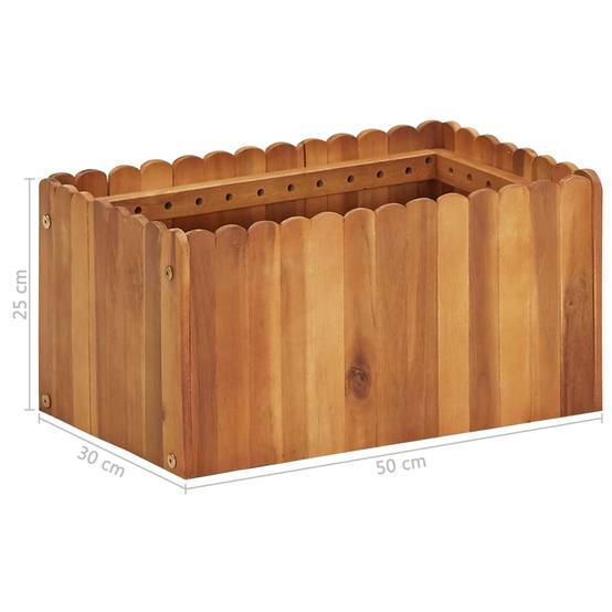 Helloshop26 - Jardinière lit surélevé plantes fleurs jardin 50 x 30 x 25 cm bois massif d'acacia - Image 6