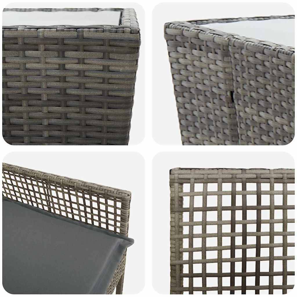 ComfortXL - Petit Salon de Jardin 2 Personnes Gris, Mobilier de Balcon en Poly Rattan Résistant aux Intempéries – ComfortXL Outdoor Living - Image 9