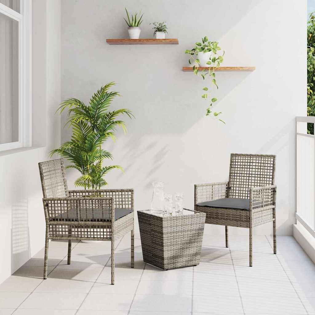 ComfortXL - Petit Salon de Jardin 2 Personnes Gris, Mobilier de Balcon en Poly Rattan Résistant aux Intempéries – ComfortXL Outdoor Living - Image 1