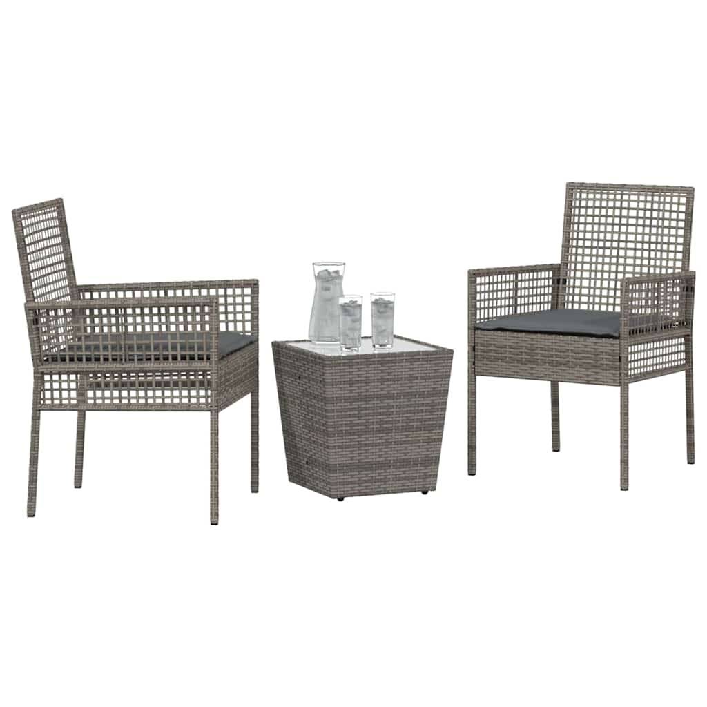 ComfortXL - Petit Salon de Jardin 2 Personnes Gris, Mobilier de Balcon en Poly Rattan Résistant aux Intempéries – ComfortXL Outdoor Living - Image 3
