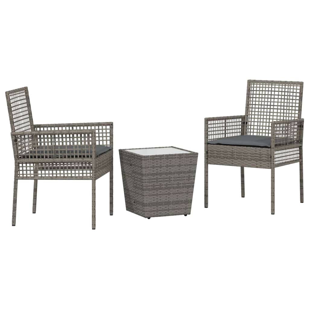 ComfortXL - Petit Salon de Jardin 2 Personnes Gris, Mobilier de Balcon en Poly Rattan Résistant aux Intempéries – ComfortXL Outdoor Living - Image 2
