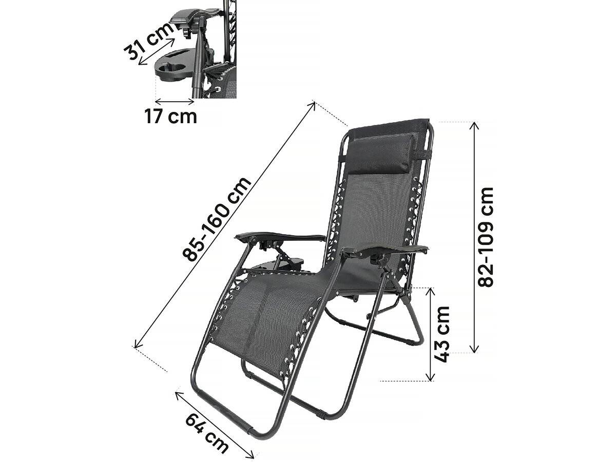 Habitat Et Jardin - Fauteuil De Jardin Relax Zéro Gravité "sintra" - Noir -habitat Et Jardin - Image 3