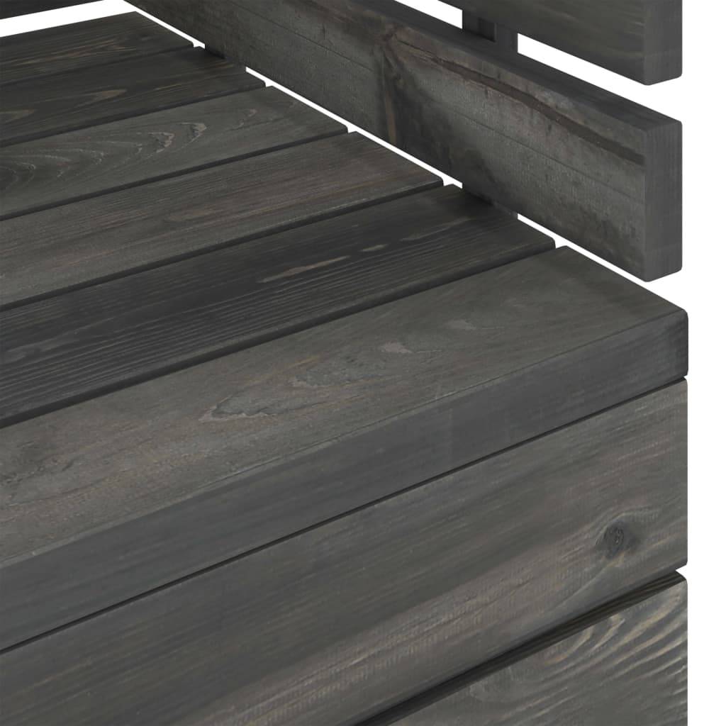Helloshop26 - Salon de jardin palette meuble d'extérieur ensemble de mobilier 6 pièces bois de pin massif gris foncé - Image 6