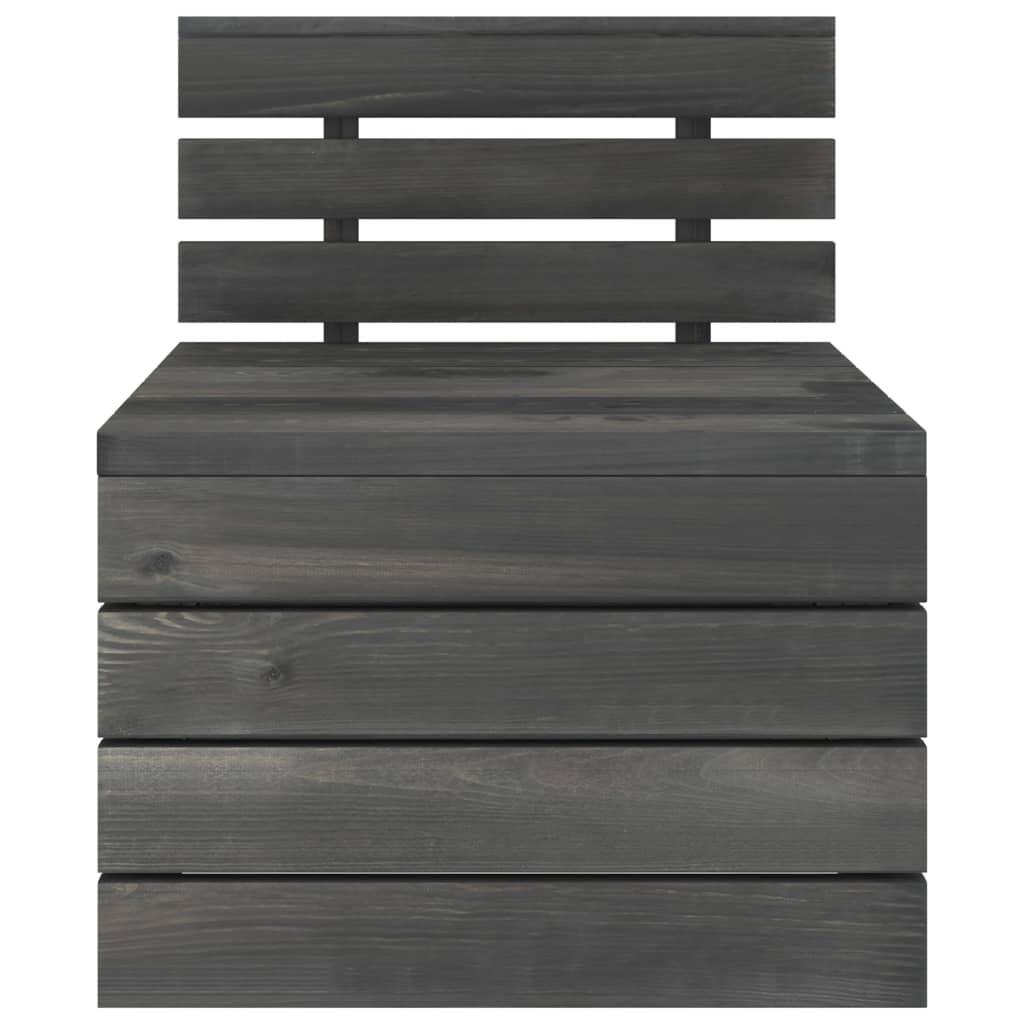 Helloshop26 - Salon de jardin palette meuble d'extérieur ensemble de mobilier 6 pièces bois de pin massif gris foncé - Image 8
