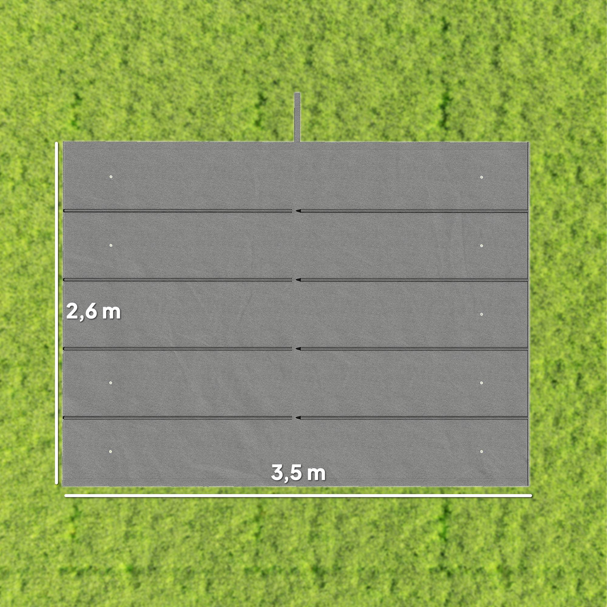 Sans Marque - Toile de toit pour pergola tonnelle rétractable de 4 x 3 m - toile uniquement 350 x 260 cm gris clair - Image 5