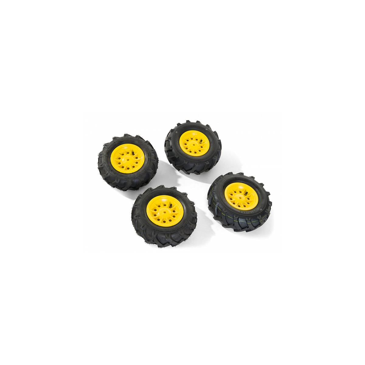 Pneus Rolly Toys Trac Air - 4 Pneus de Tracteur Noir et Jaune