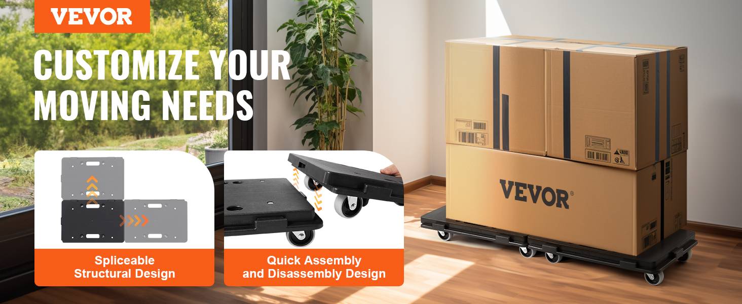 VEVOR Chariot à Plate-forme Emboîtable 2PCS Déplacement Meubles Capacité 227 kg - Image 9