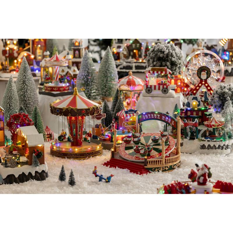 Village lumineux manège tasses 14 LED multicolore musical  ATMOSPHERA CREATEUR D'INTERIEUR - Image 7