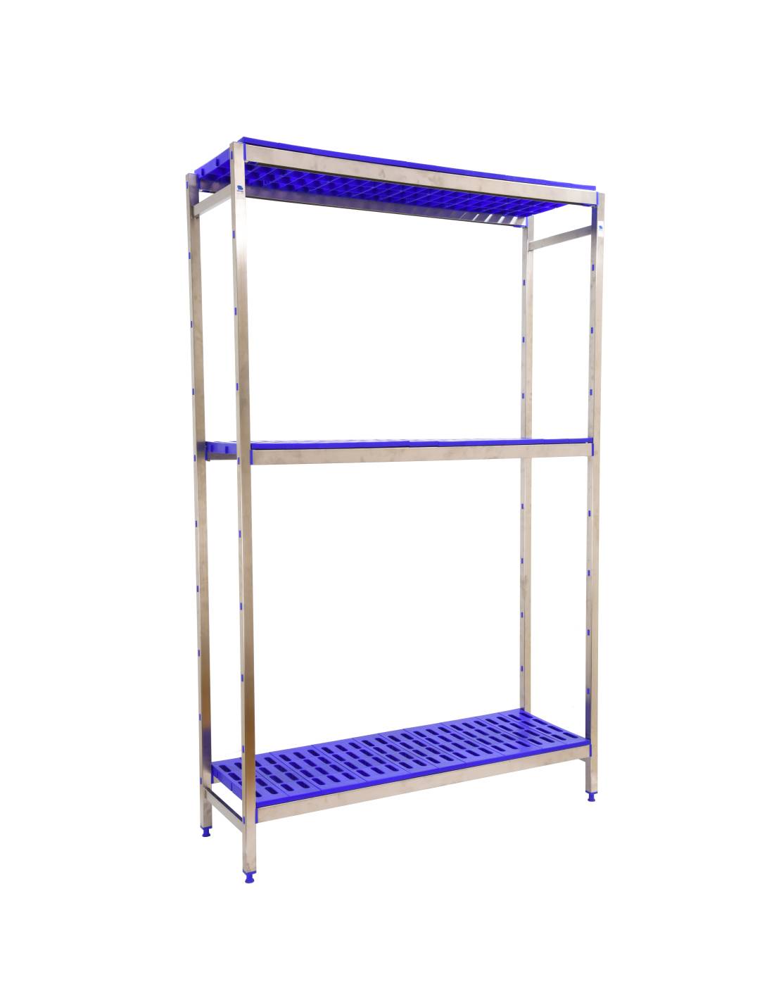 Etagère Sans Vis Simoninox Initial 3pp/1600x860x400 A.inox/bleu 1600x860x400 - Simonrack