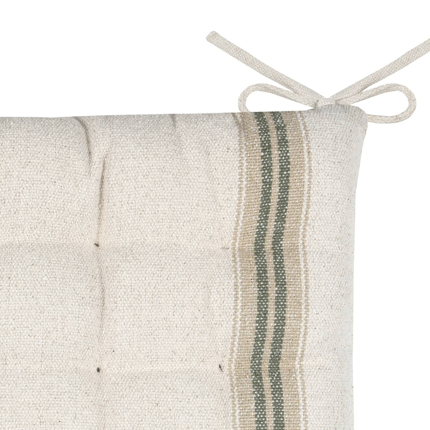 Lovely Casa - Galette de chaise - - Effet tapissier d'antan - LOVELY CASA - Coton - Vert - Image 2