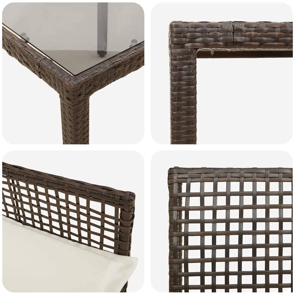 ComfortXL - Table et chaises de jardin 8 places en polyrotin marron avec plateau en verre pour repas – ComfortXL Outdoor Living - Image 9