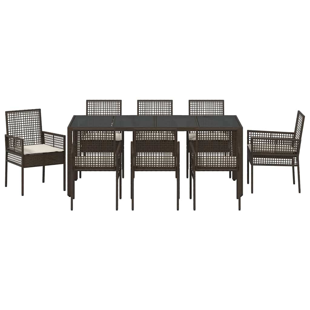 ComfortXL - Table et chaises de jardin 8 places en polyrotin marron avec plateau en verre pour repas – ComfortXL Outdoor Living - Image 7