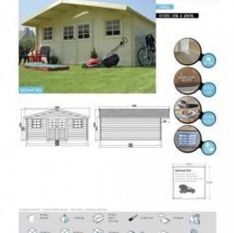 Abri de jardin MONTREUX en bois  23,46 m², Toiture Shingle rouge, Plancher Non - Image 5