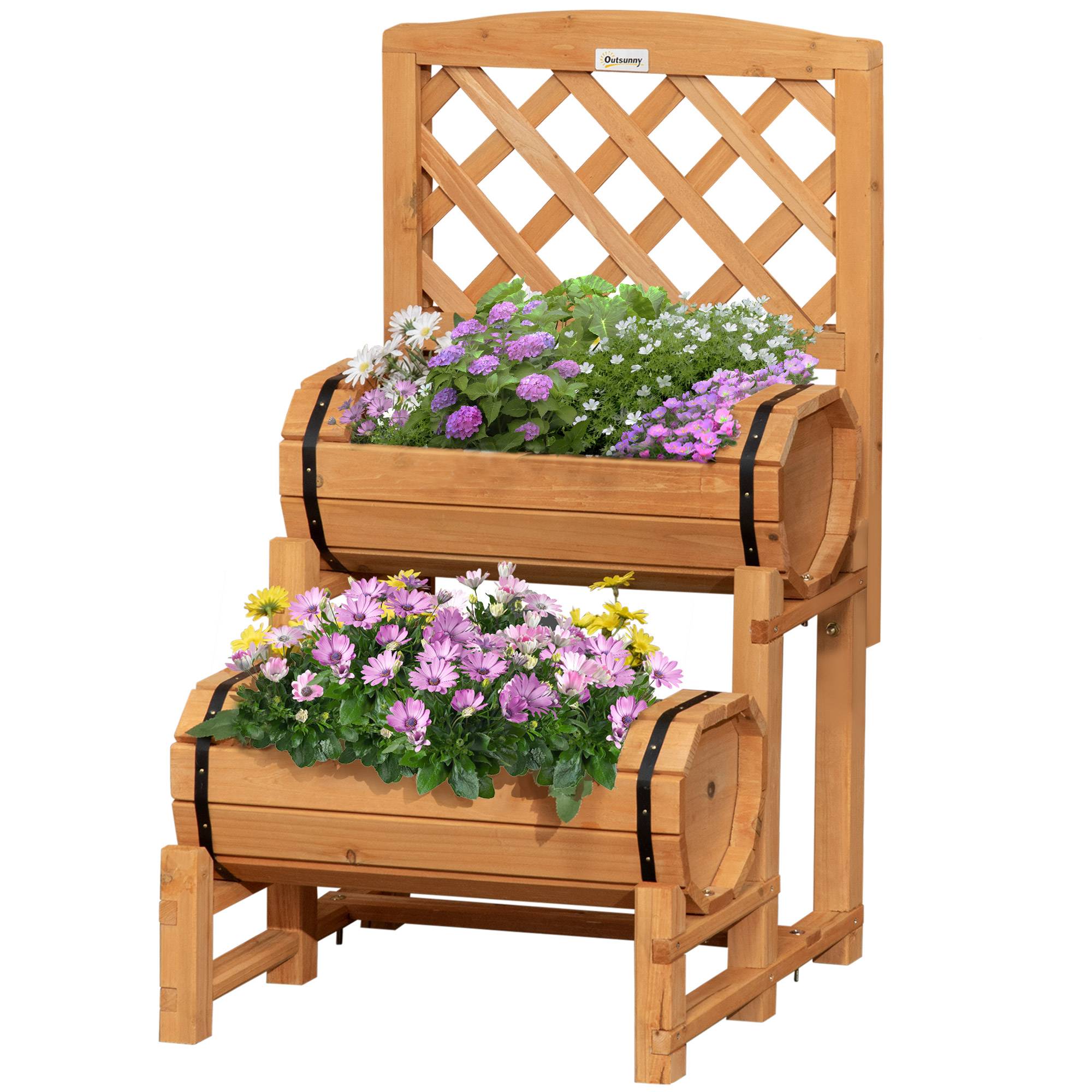 Carré potager bois massif naturel 45 x 45 x 80 cm - PANGIVO - Image 2