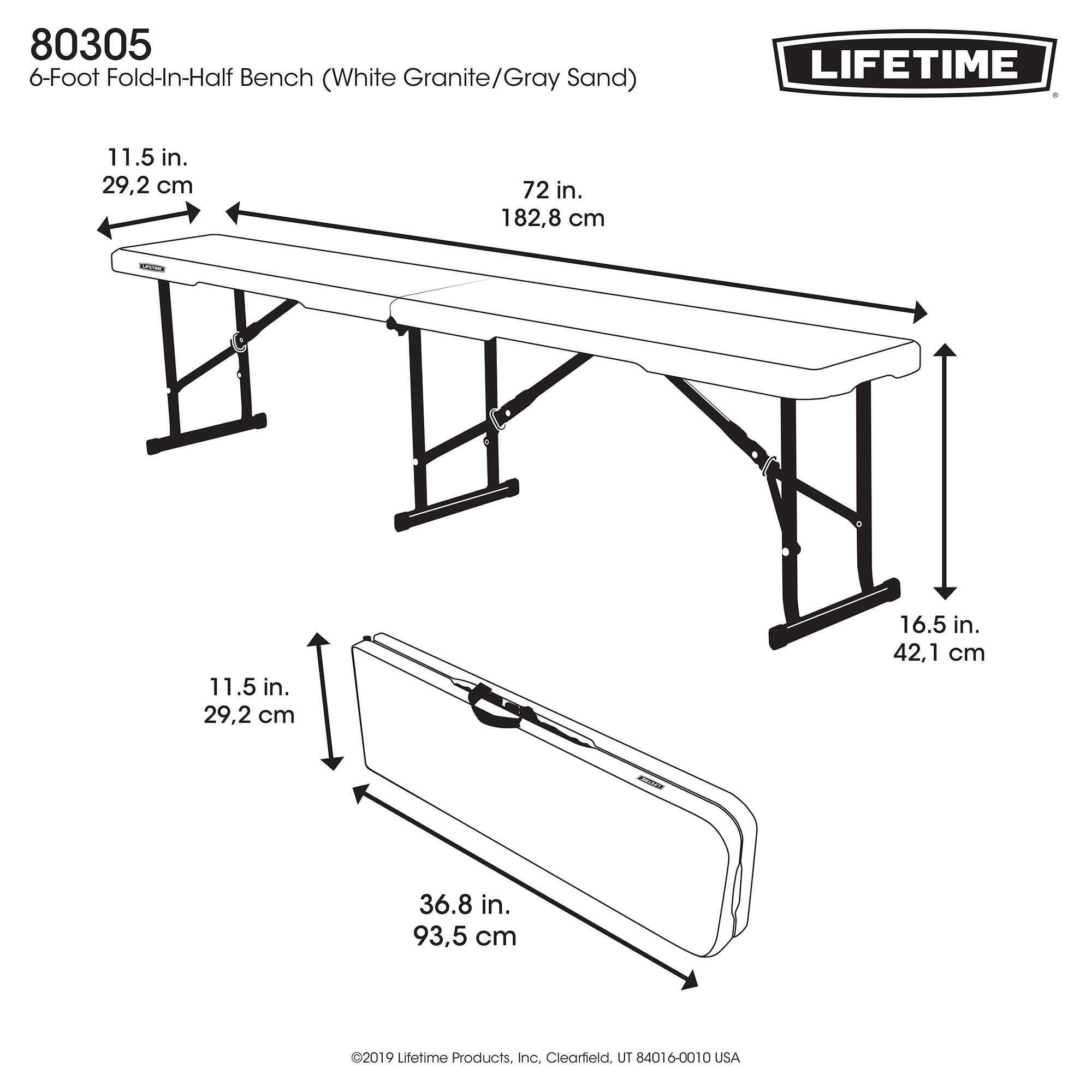 Lifetime - Banc Pliant 1.83m LIFETIME #80305 - Image 7