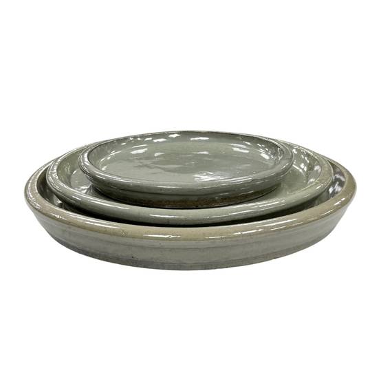Soucoupe ronde 40cm vert crème - Image 5