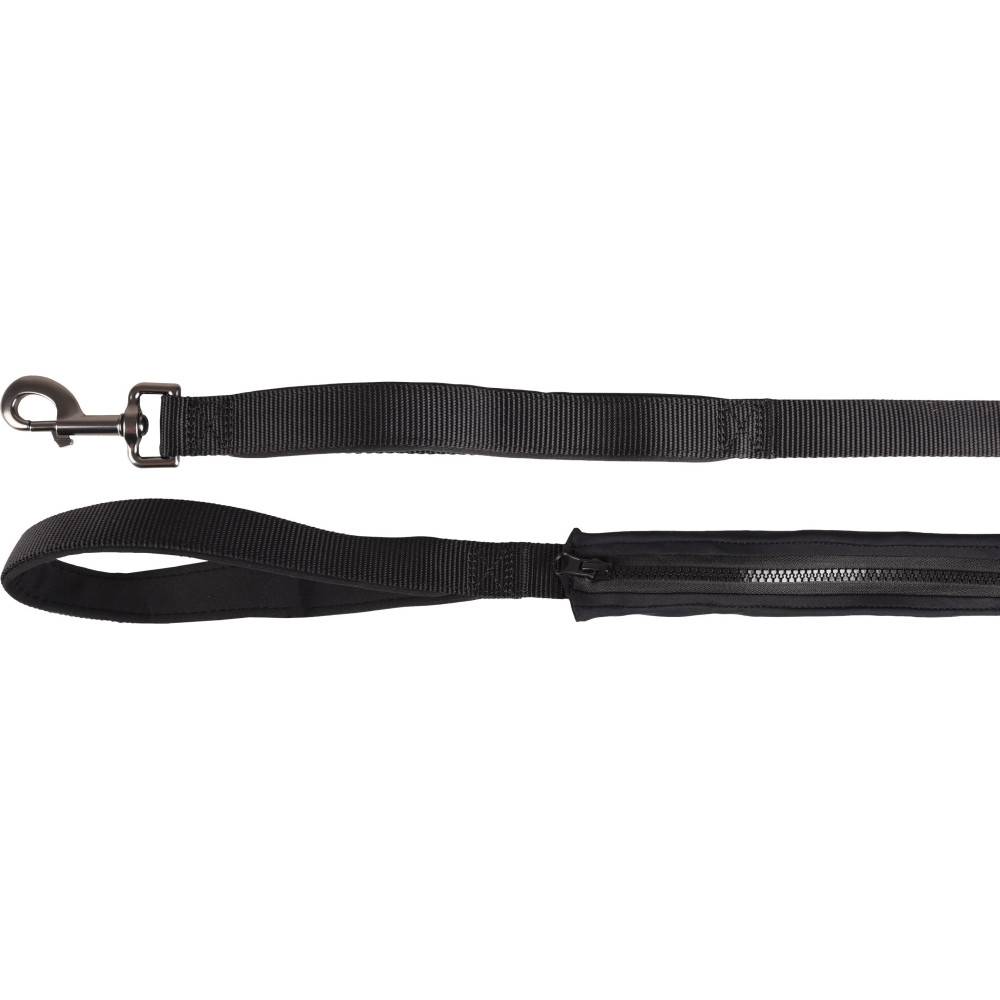 Laisse KAYGA noir avec petit rangement 1.60 m x 25 mm pour chien - Image 1