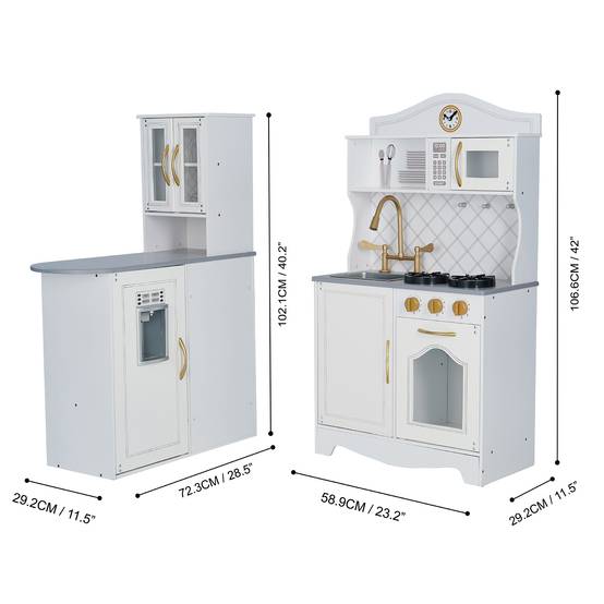 Cuisine en bois pour enfants 106.7 cm, Blanc Teamson Kids - Image 2