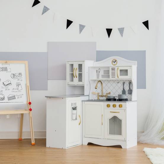 Cuisine en bois pour enfants 106.7 cm, Blanc Teamson Kids - Image 5