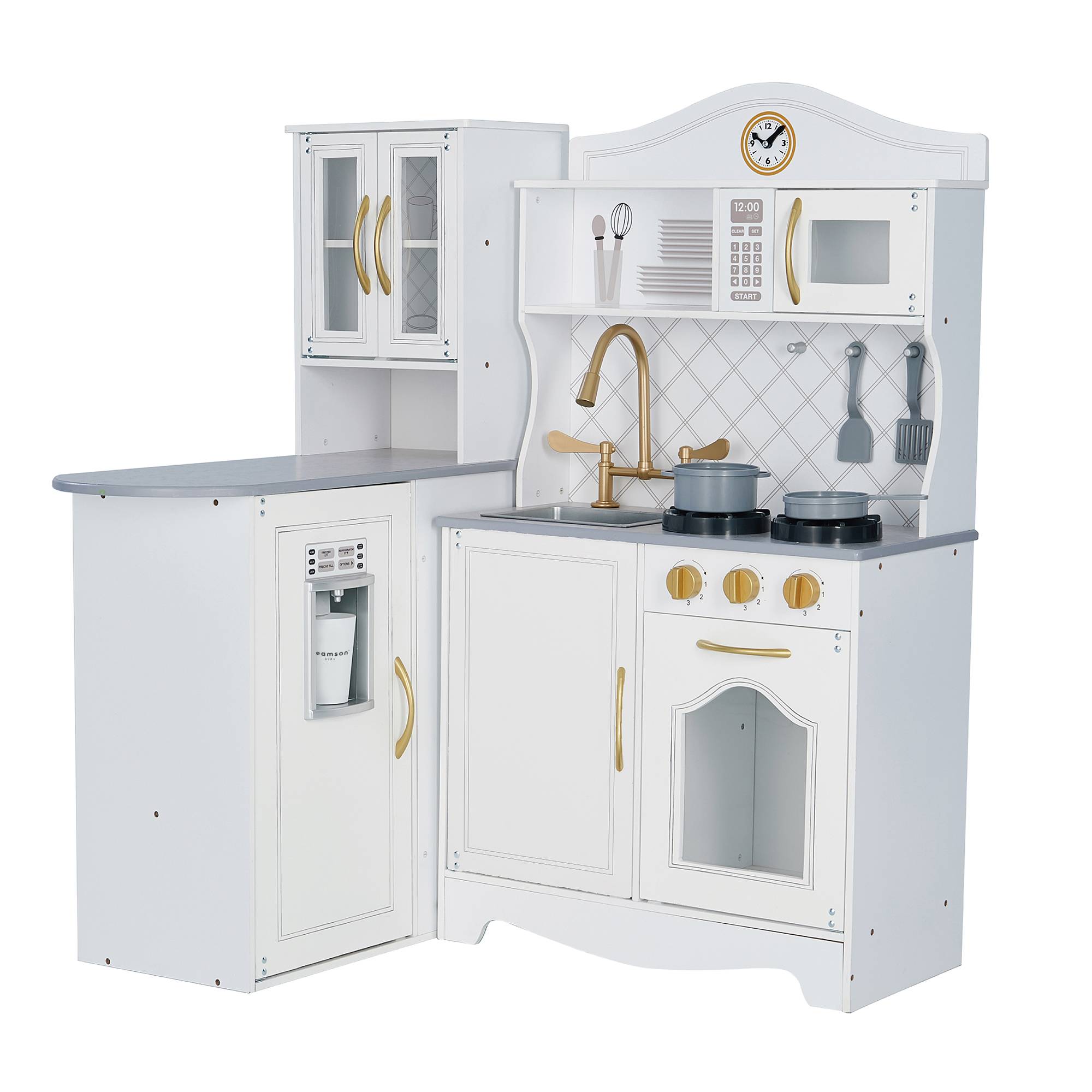 Cuisine en bois pour enfants 106.7 cm, Blanc Teamson Kids - Image 1