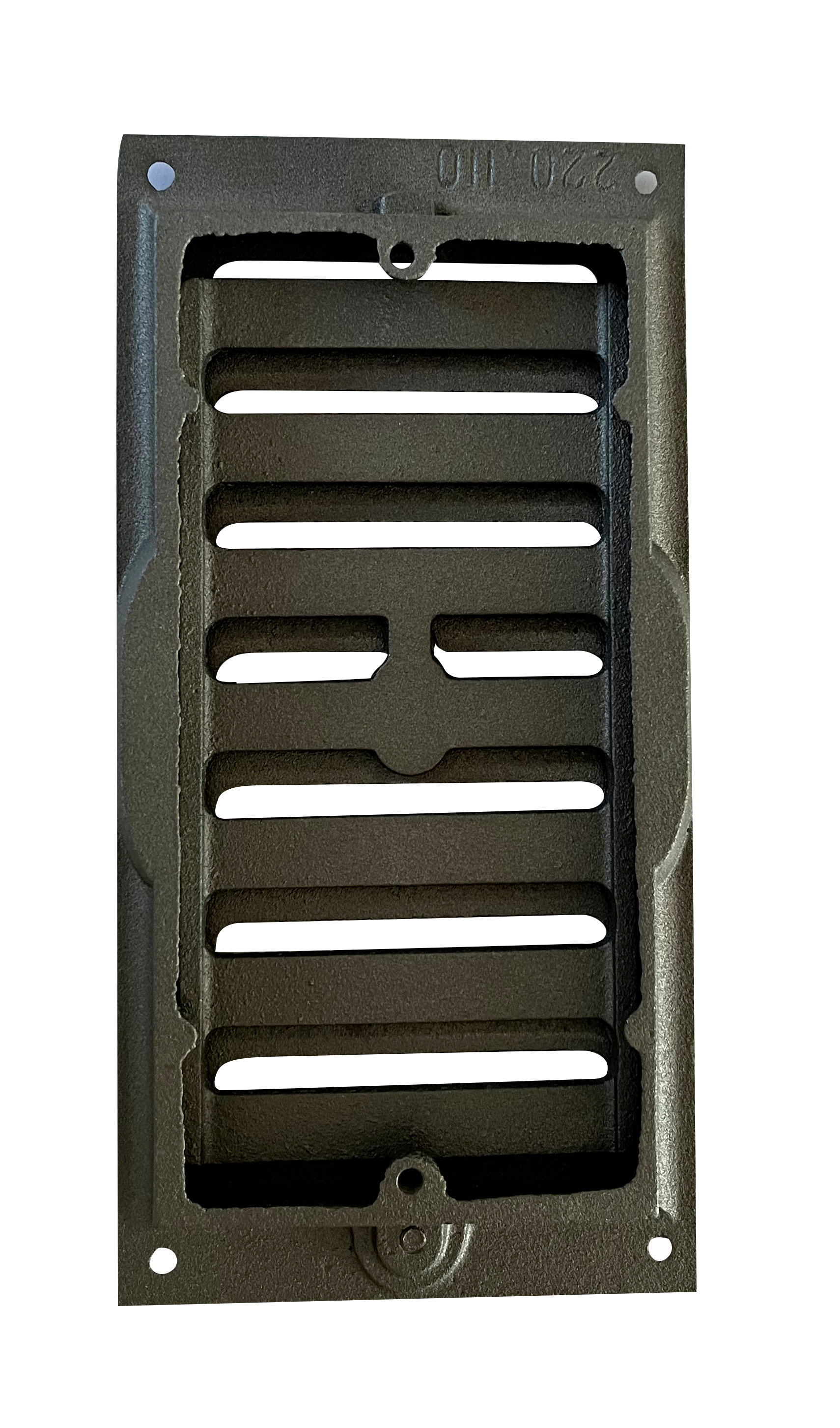 Grille d'arrivée d'air coulissante en fonte 22 cm X 11 cm, Dommartin - Image 3