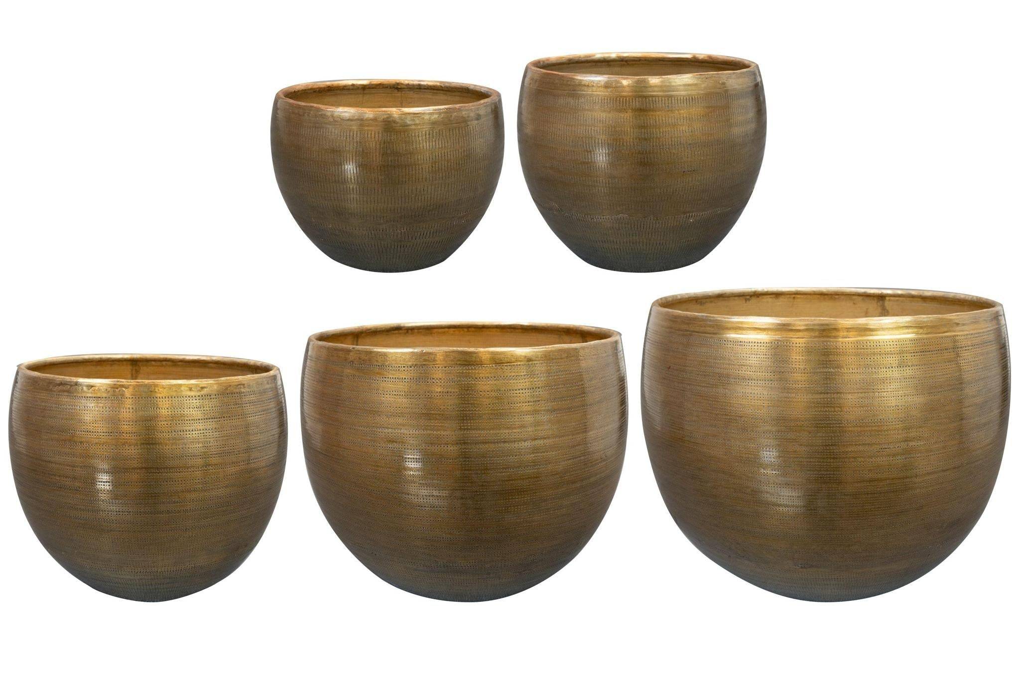 Set 5 pots en aluminium Rowen doré- La Green Touch - Image 2