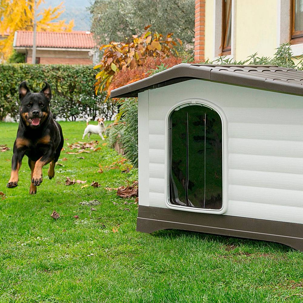 Ferplast - Ferplast Porte pour niche chiens modèle DOGVILLA 110, porte pour niches d'extérieur, habitat pour chiens, PVC transparent anti-pluie, vent, froid, - Image 3