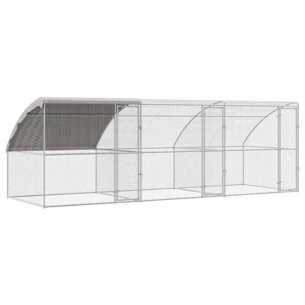 Grand enclos poules 6x2m acier galvanisé parc grillagé extérieur durable – ComfortXL Outdoor Living - Image 2