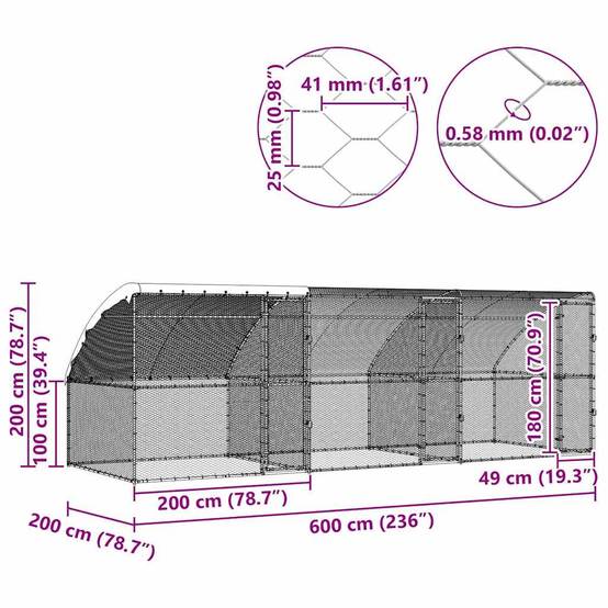 Grand enclos poules 6x2m acier galvanisé parc grillagé extérieur durable – ComfortXL Outdoor Living - Image 10