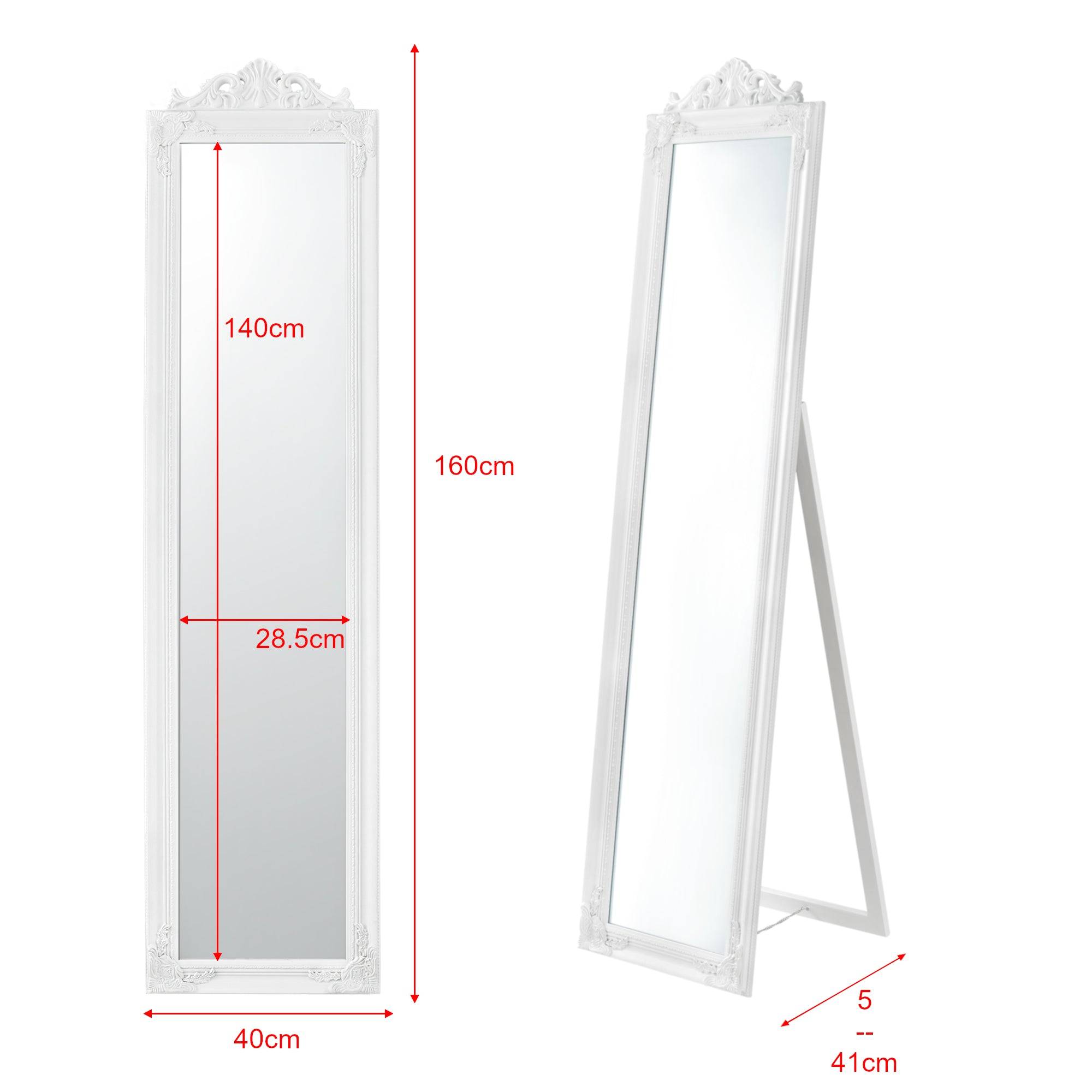 Helloshop26 - Miroir sur pied inclinable 160 x 40 cm blanc mat - Image 4