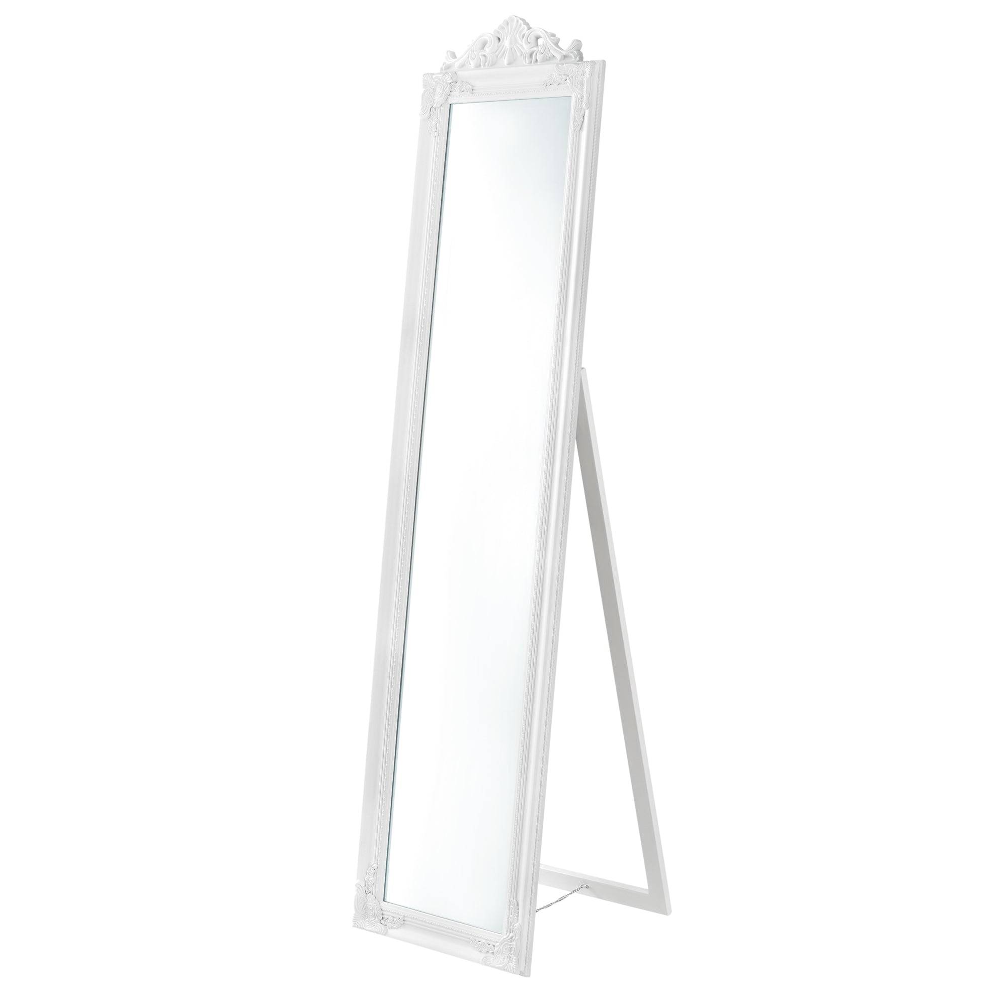 Helloshop26 - Miroir sur pied inclinable 160 x 40 cm blanc mat - Image 1