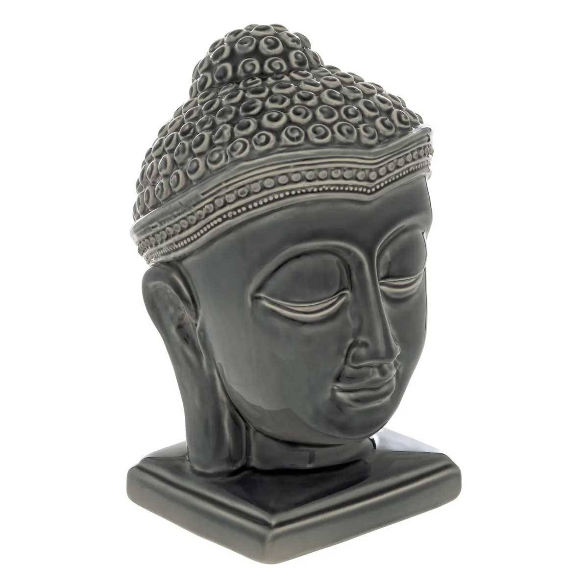 Tête Bouddha Déco en Céramique "Yola" 22cm Gris