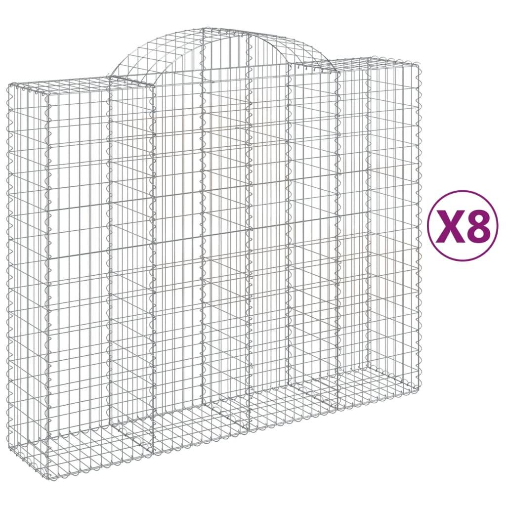 Vidaxl - Paniers à gabions arqués 8 pcs 200x50x160/180 cm Fer galvanisé vidaXL 3146389 - Image 2