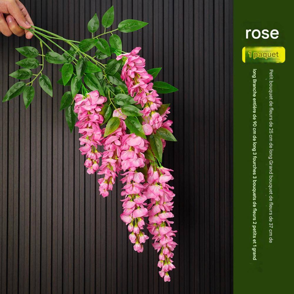 Décoration Plafond Glycine et Cassia Artificielles Rose - Lot de 2 - Fleurs Réalistes Sans Entretien - Lytech - Image 1