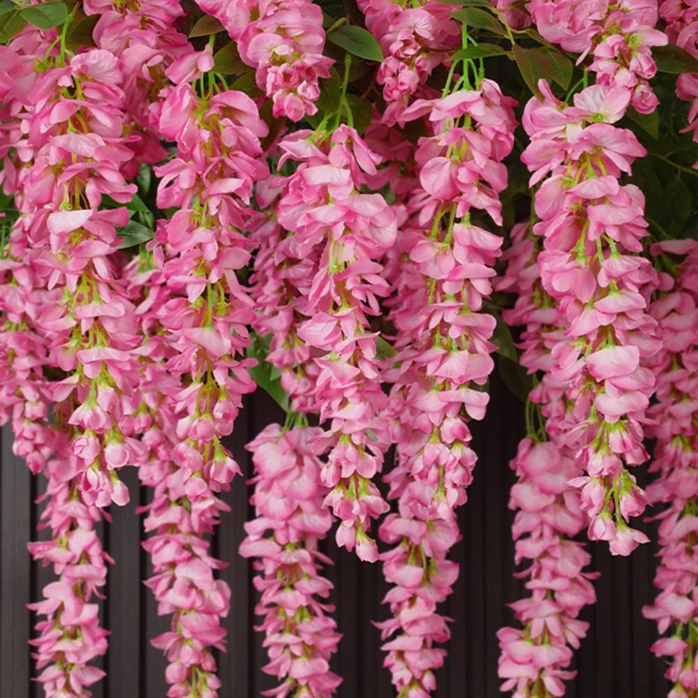 Décoration Plafond Glycine et Cassia Artificielles Rose - Lot de 2 - Fleurs Réalistes Sans Entretien - Lytech - Image 2