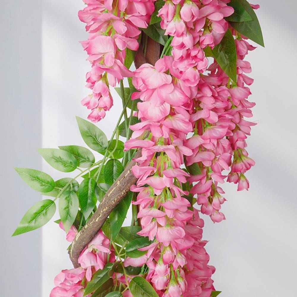 Décoration Plafond Glycine et Cassia Artificielles Rose - Lot de 2 - Fleurs Réalistes Sans Entretien - Lytech - Image 4