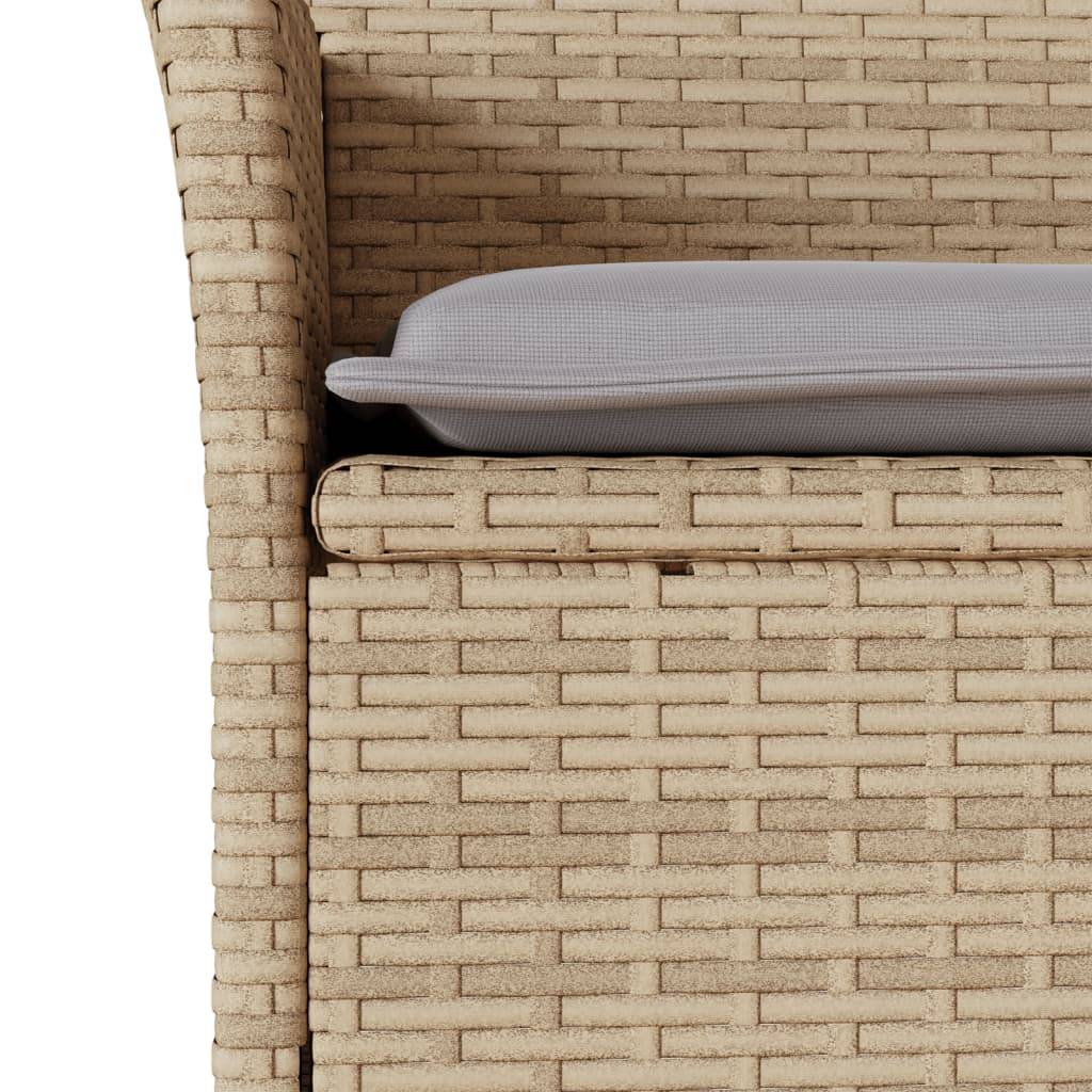 Lot de 2 Fauteuils de Repas Résine Tressée avec Coussins pour Table de Jardin Beige – ComfortXL Outdoor Living - Image 8