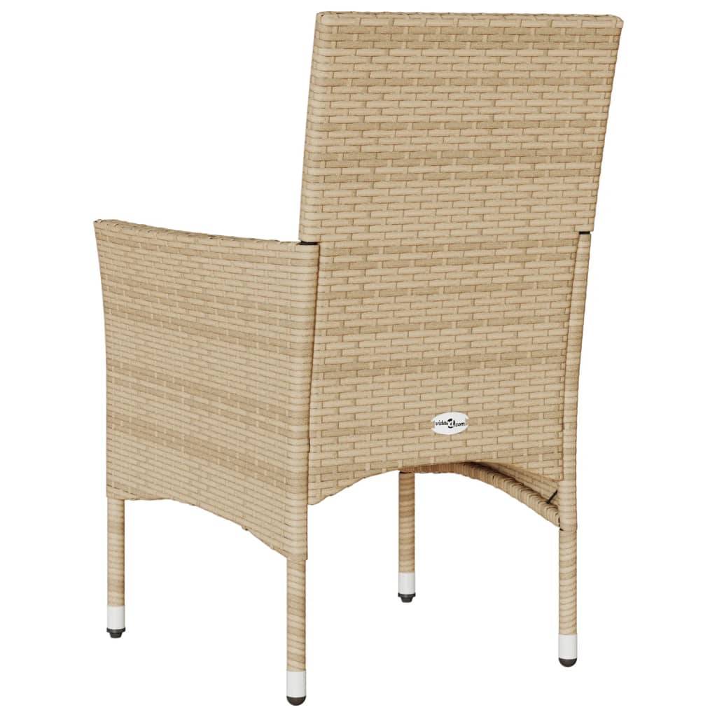 Lot de 2 Fauteuils de Repas Résine Tressée avec Coussins pour Table de Jardin Beige – ComfortXL Outdoor Living - Image 7