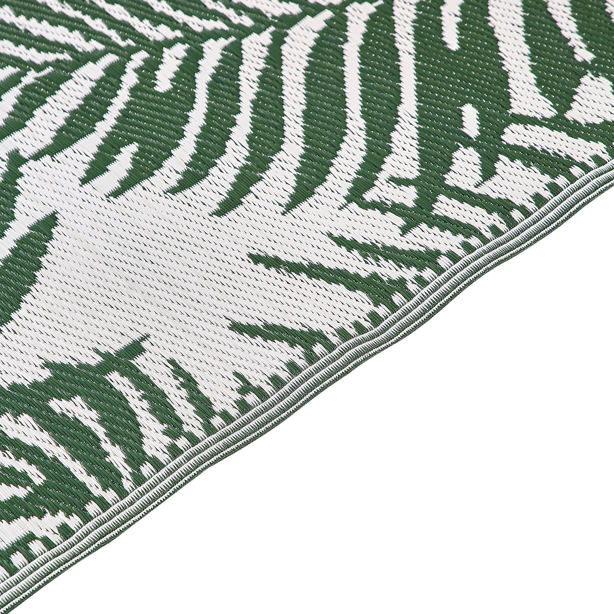 Beliani - Tapis d'Extérieur Noir et Blanc en Polypropylène Motif Feuilles de Palmier pour Terrasse au Style Moderne 180 x 270 cm Beliani - Image 3