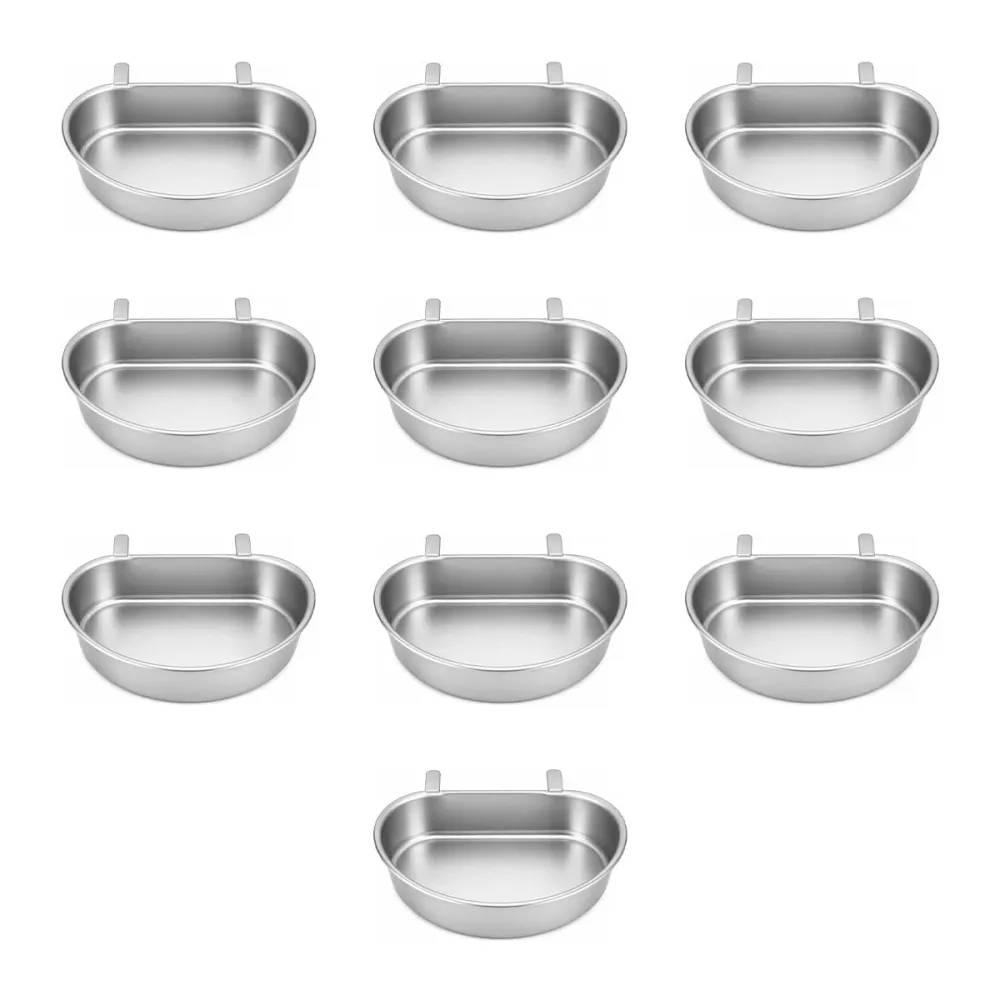 10 Mangeoires - Abreuvoirs demi lune contenance 0,4L métal - Image 1