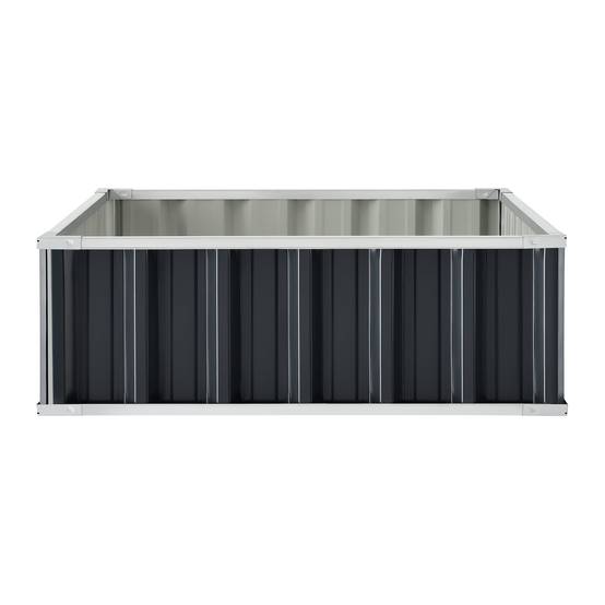 Jardinière carrée acier galvanisé 90 x 90 x 30 cm anthracite - Image 4