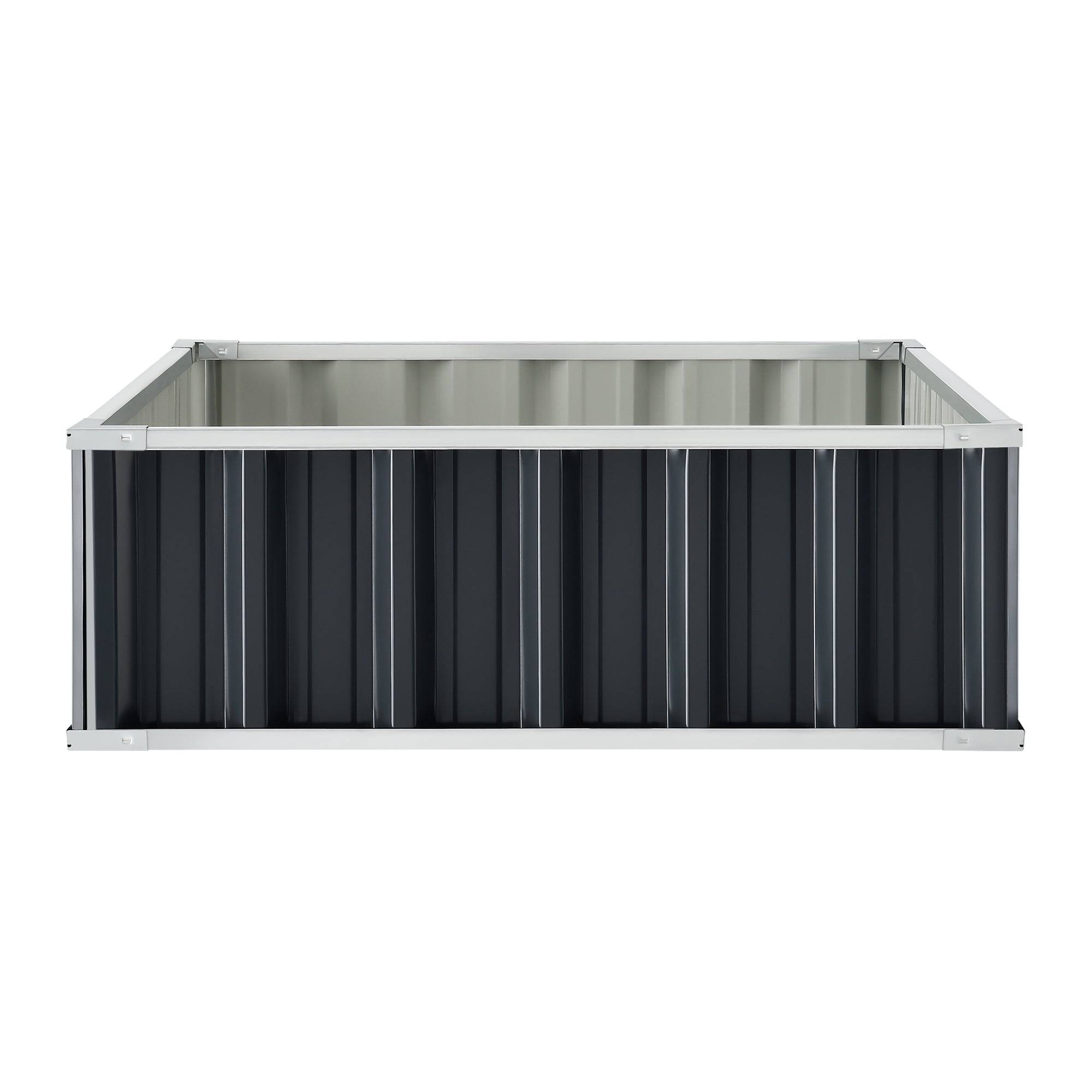 Jardinière carrée acier galvanisé 90 x 90 x 30 cm anthracite - Image 4