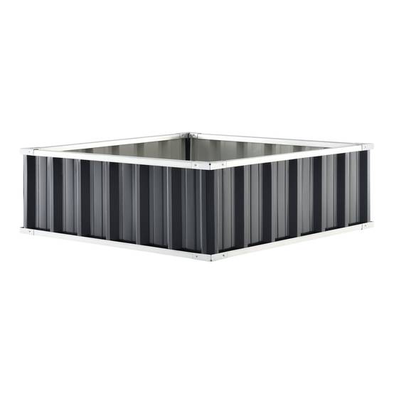 Jardinière carrée acier galvanisé 90 x 90 x 30 cm anthracite - Image 2