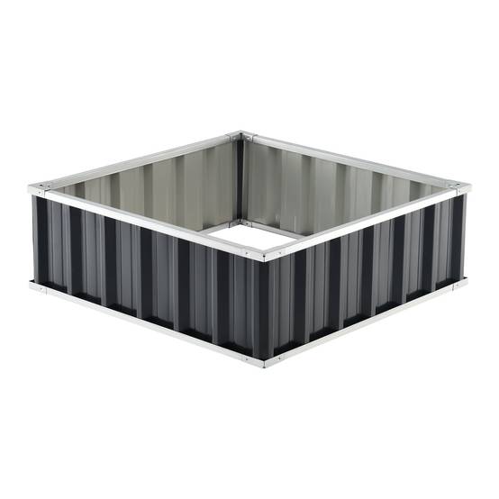 Jardinière carrée acier galvanisé 90 x 90 x 30 cm anthracite - Image 1