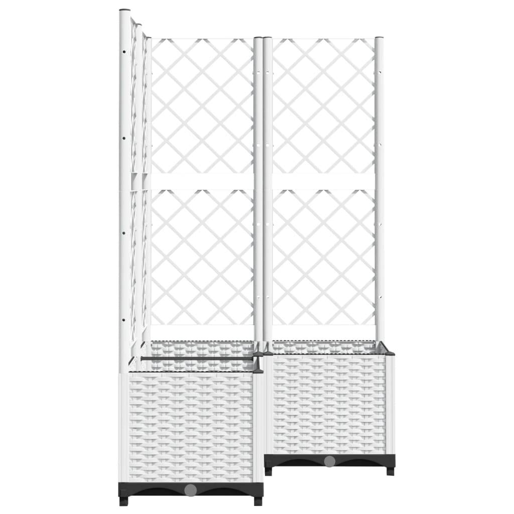 ComfortXL - Grande Jardinière avec Treillis Blanc en PP pour Brise-Vue Végétal 80x80x136cm - ComfortXL Outdoor Living - Image 4
