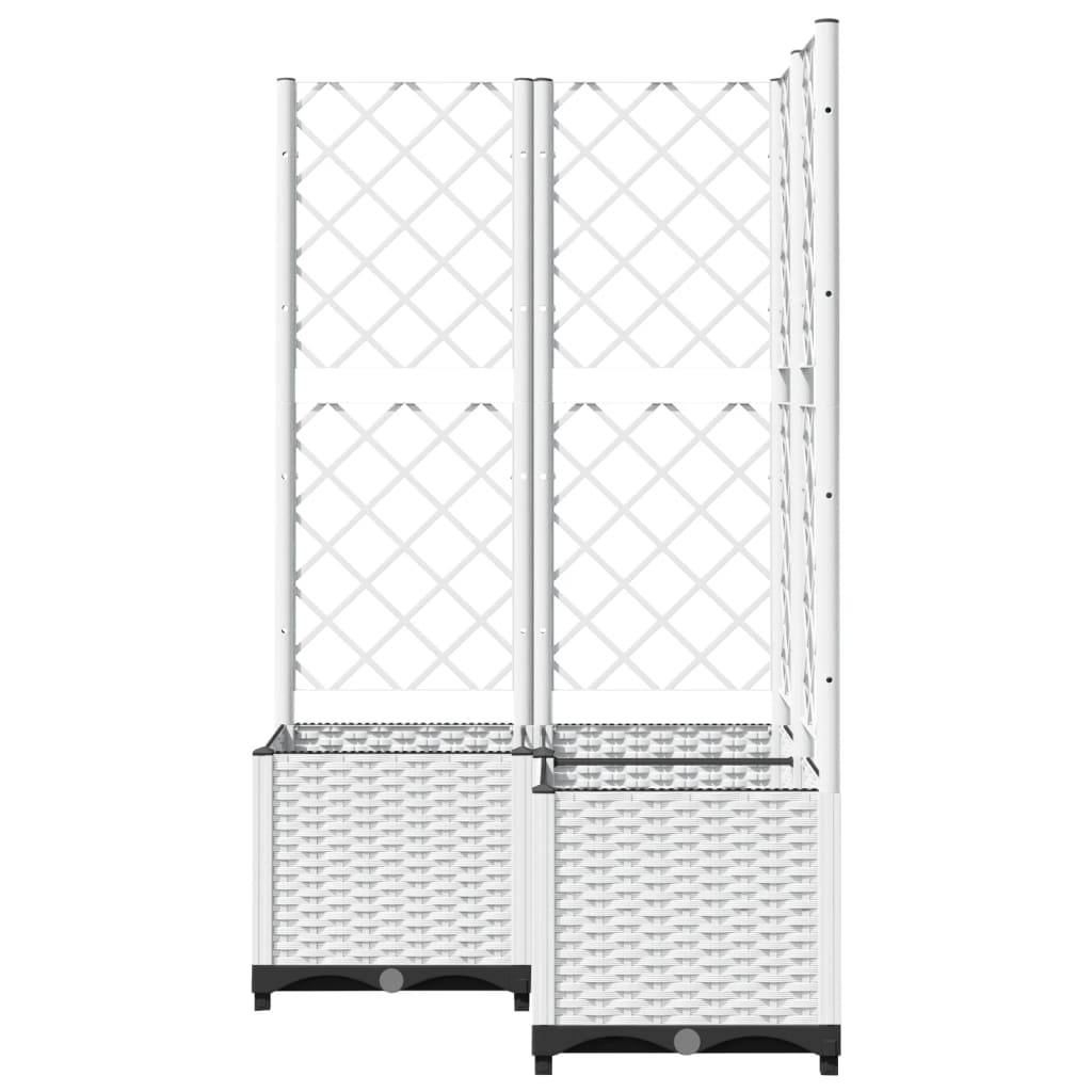 ComfortXL - Grande Jardinière avec Treillis Blanc en PP pour Brise-Vue Végétal 80x80x136cm - ComfortXL Outdoor Living - Image 5