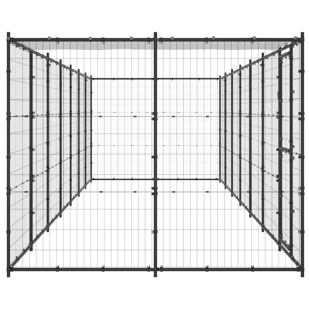 Helloshop26 - Chenil extérieur cage enclos parc animaux chien extérieur acier avec toit 16,94 m² - Image 4