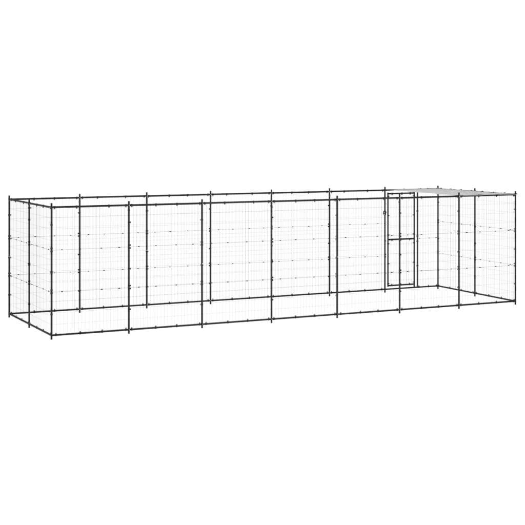 Helloshop26 - Chenil extérieur cage enclos parc animaux chien extérieur acier avec toit 16,94 m² - Image 5